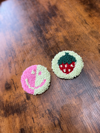Punch Needle Car Coasters Set
