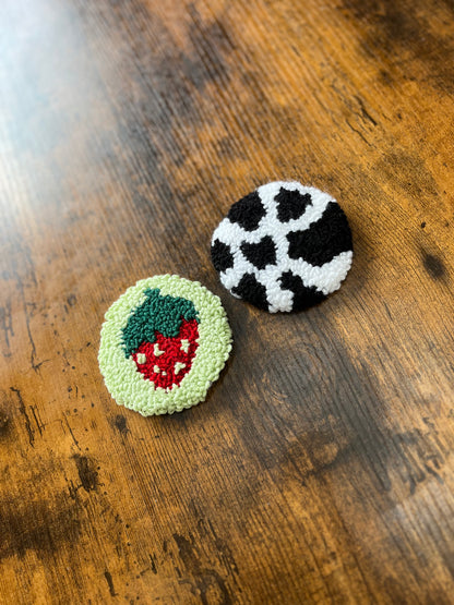 Punch Needle Car Coasters Set