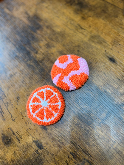Punch Needle Car Coasters Set