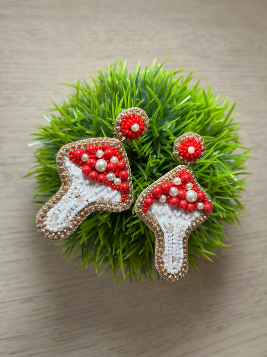 Mushroom Beaded Earrings