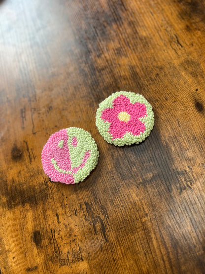 Punch Needle Car Coasters Set