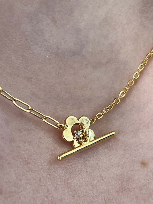 Double Chain Daisy Necklace