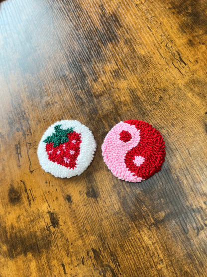 Punch Needle Car Coasters Set